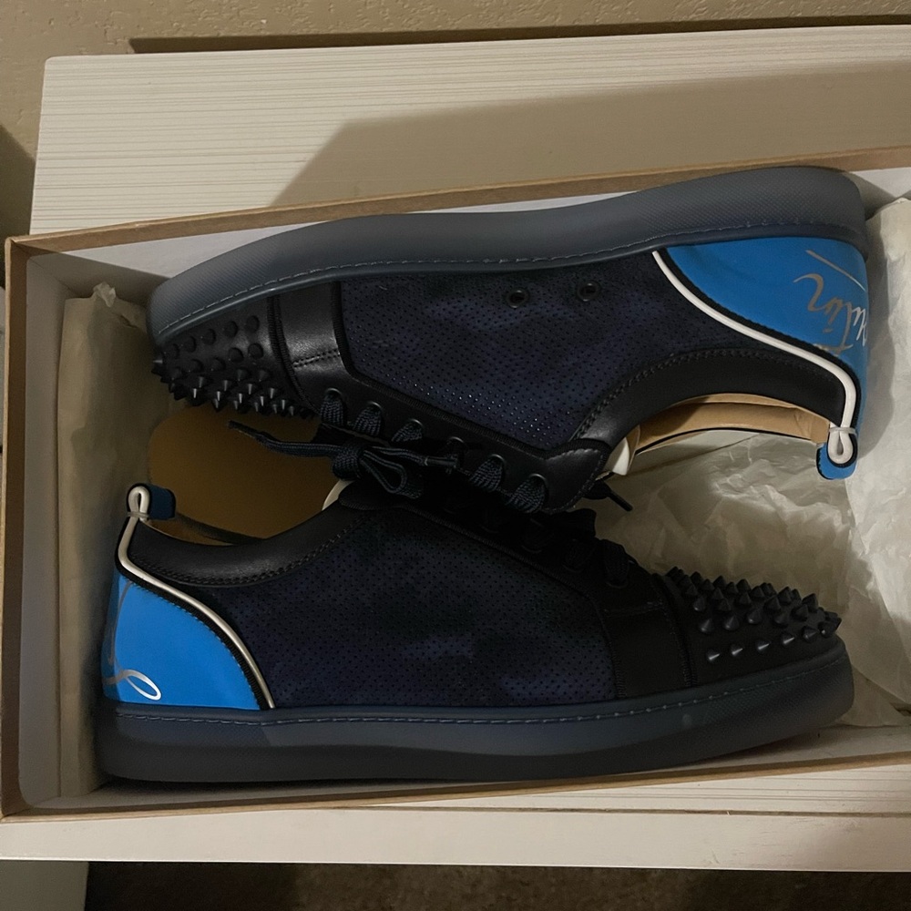 Louis Vuitton Navy and Black Spiked Sneakers